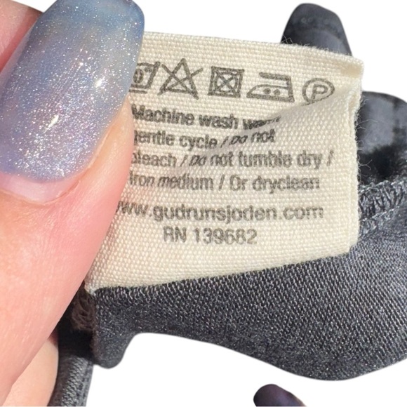 GUDRUN SJODEN Gray Abstract Oversized Long Sleeve Blouson Midi Dress Size M - Picture 12 of 12